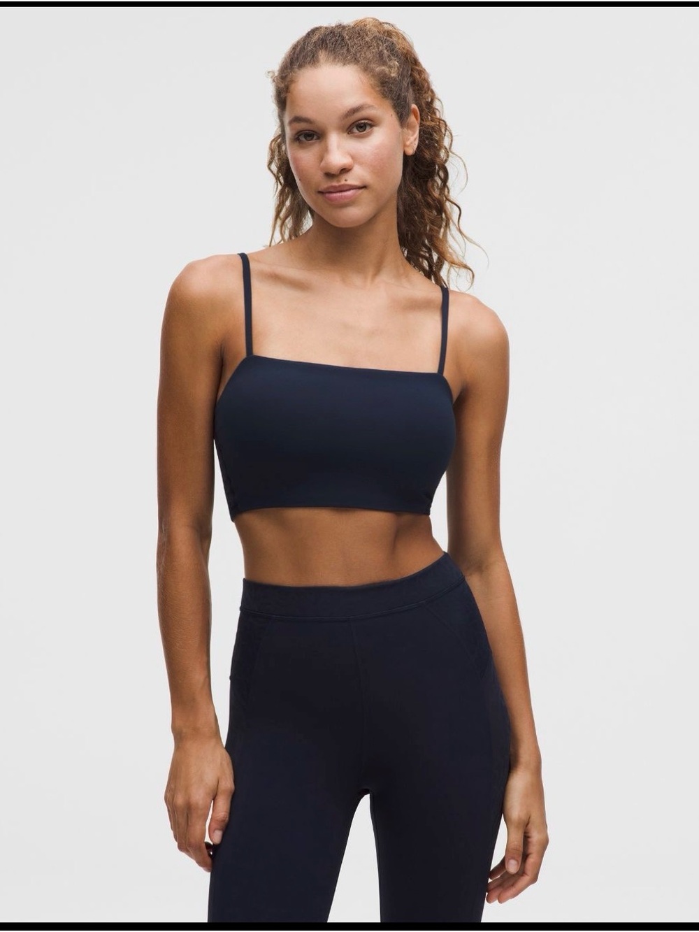 BNWT Lululemon athletica navy blue cropped adjustable straps sports bra